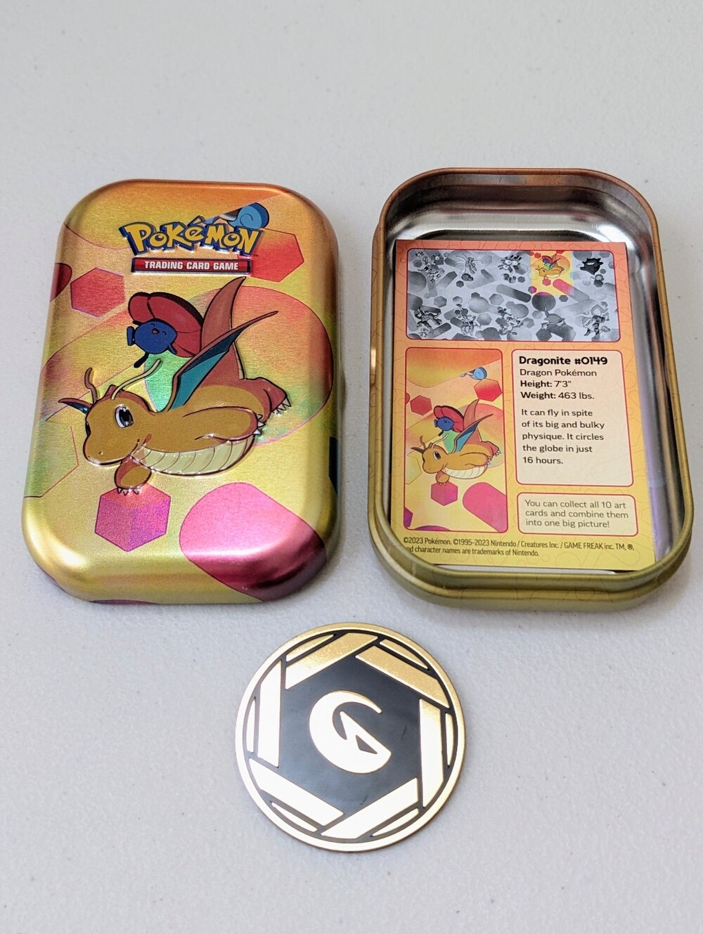 Empty Pokemon 151 Dragonite & Vileplume Mini Tin - Collectible